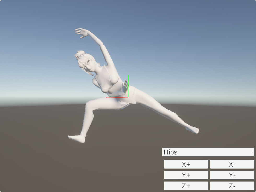 3Dモデルに反映された傾斜ヨガポーズ